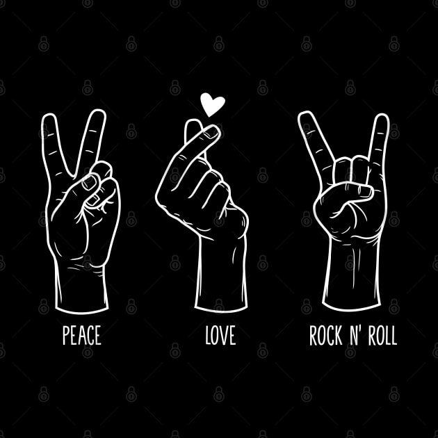 Peace Love Rock N Roll Dark Edition by Tee Tow Argh 