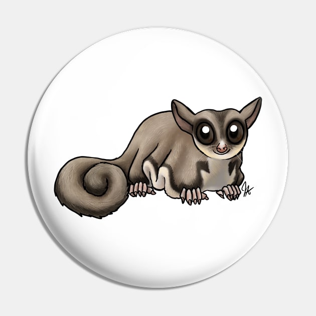 Mammal - Sugar Glider - Classic Gray Pin by Jen's Dogs Custom Gifts and Designs