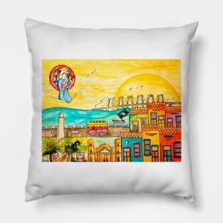 Maracaibo Illustration Pillow