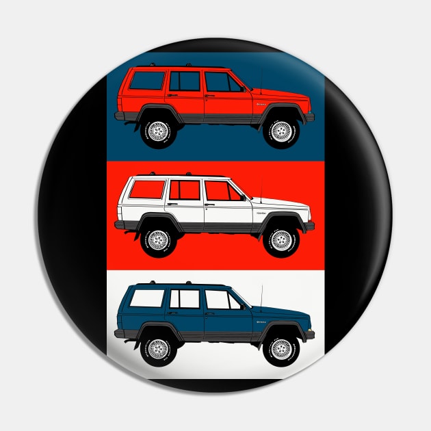 Jeep Cherokee pop art ~ USA palette Pin by FanboyMuseum