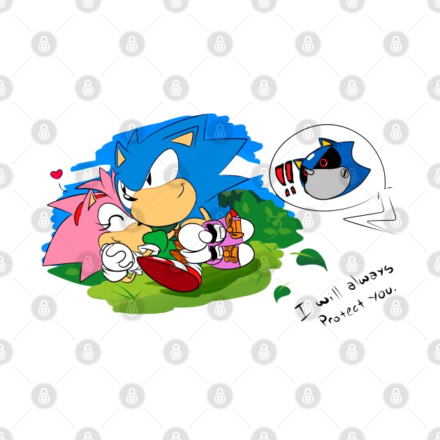 Classic Sonic and Amy design by idolnya