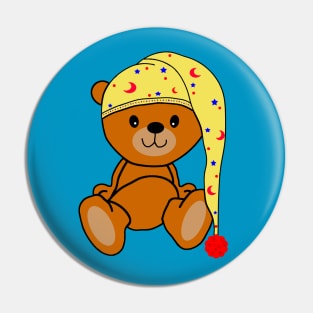 Teddy bear with sleeping cap Pin