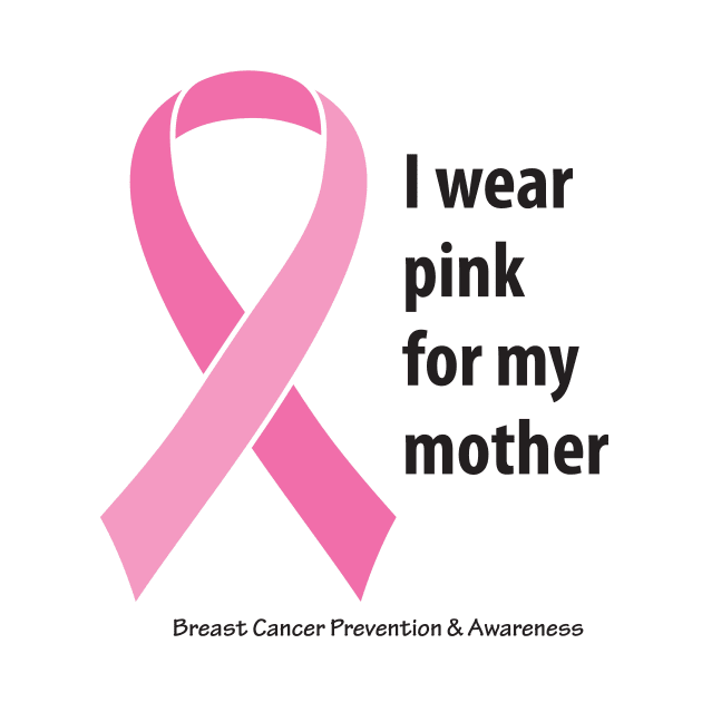 Breast cancer ribbon for mother, with black type by Just Winging It Designs