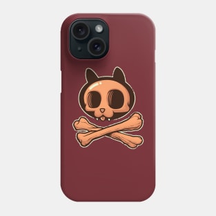 Cute Orange Cartoon Cat Skull & Bones Adorkable Kitten Phone Case