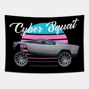 SQUATTED TRUCK CYBER TRUCK T-SHIRT Tapestry