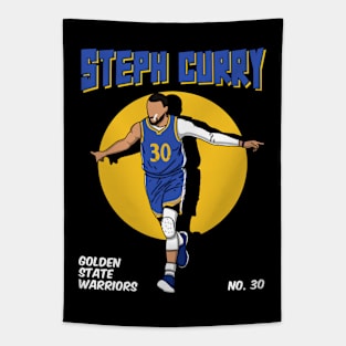 Steph Curry Comic Style Art Tapestry