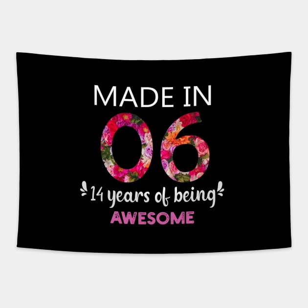 14 Year Old Birthday Girl Born In 2006  14th Birthday Tapestry by Success shopping