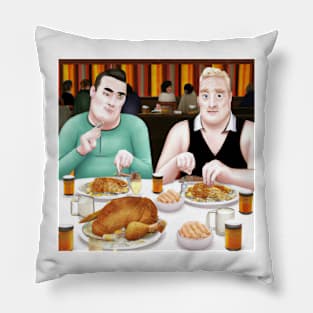 Gay Couple Celebrating Thanksgiving Dinner Pillow