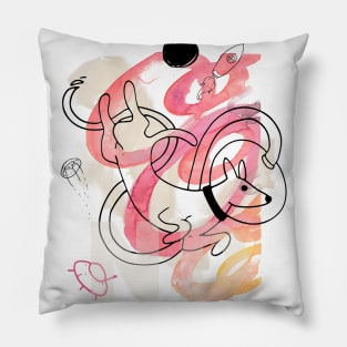 Space - dog - UFO collage Pillow