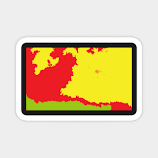 Bizarre map in red yellow green Magnet