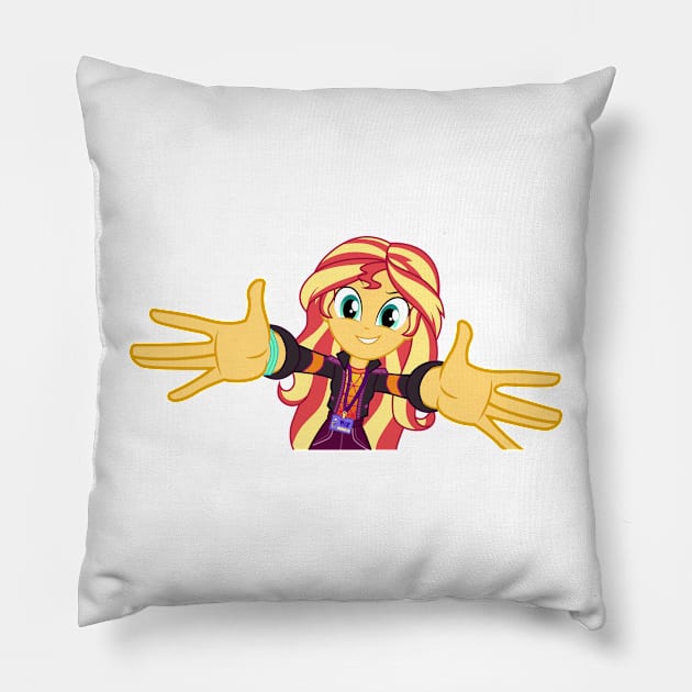 Backstage Sunset Shimmer 4 Pillow by CloudyGlow