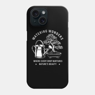 WATERING WONDERS: A Grayscale Tribute to Nature's Beauty, One Drop at a Time Phone Case