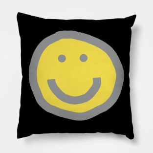 Ultimate Gray Round Face with Smile Pillow