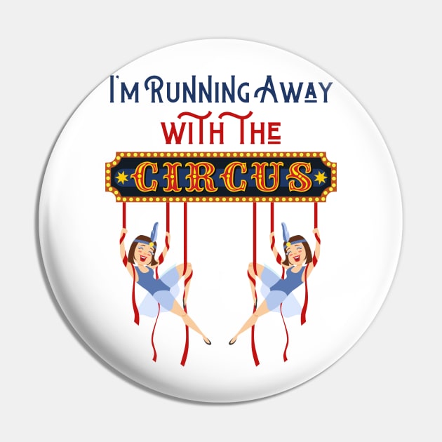 Running Away with the Circus Flying Trapeze Pin by TammyWinandArt