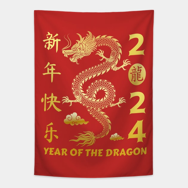 Chinese Lunar Year 2024 Year Of The Dragon 2024 Tapestry by Danemilin