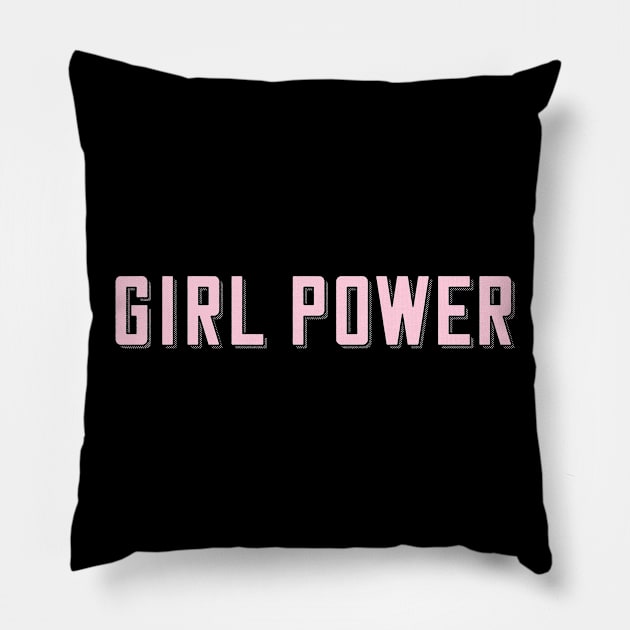 GIRL POWER PINK design Pillow by littleprints