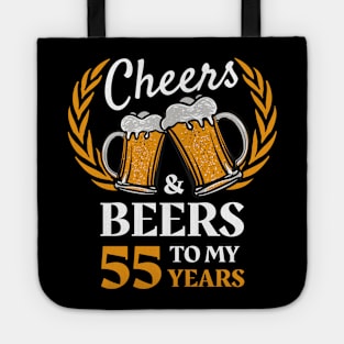 55th Birthday Gift Cheers And Beers Tote