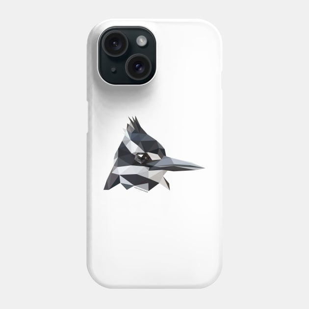 Pied Kingfisher Phone Case by GeometricWildlife