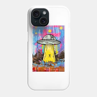 Alien Abduction Desert Scene Phone Case