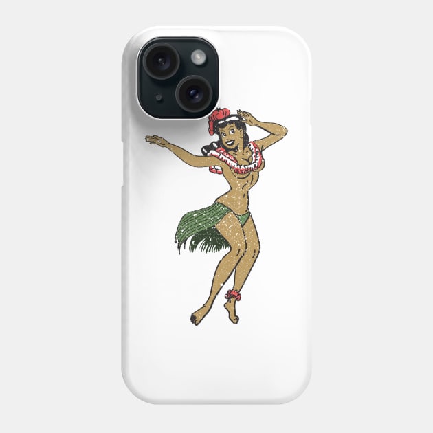 I'm just here to get laid! Hawaii Hawaiian Lei Bikini Hula Girl Vintage Distressed Graphic Phone Case by bigraydesigns