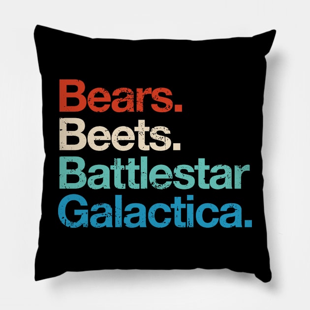 Bears. Beets. Battlestar Galactica Pillow by The Sarah Gibs