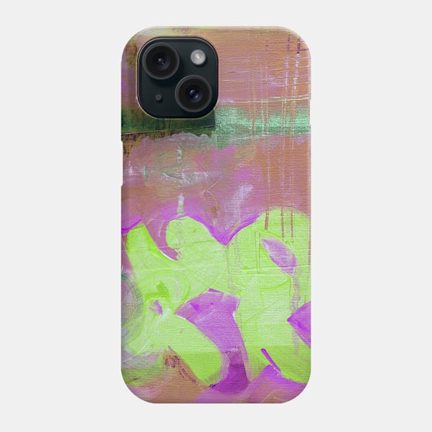 Seaside, surf, sea coast, soft wave. Modern abstract colorful painting with hand-painted texture. Oil on canvas. Terracotta-pink-green painting with splashes, drops of paint, paint smears, letters. Design for the  fabric, wallpapers, covers and packaging. Phone Case by Olesya Pugach