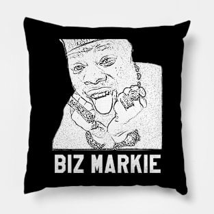 Biz Markie // white retro Pillow