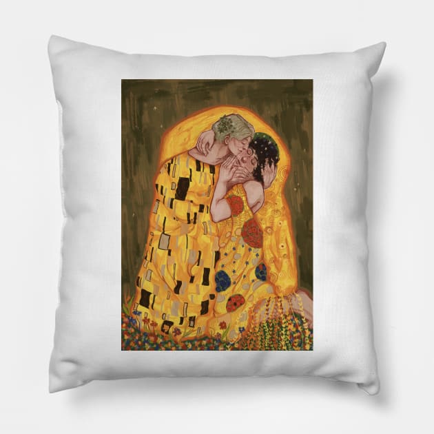 Hannigram ‘ the kiss’ ( background ver.) Pillow by funderfularts