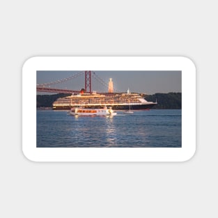 Queen Victoria cruise lights. Lisbon. Portugal Magnet