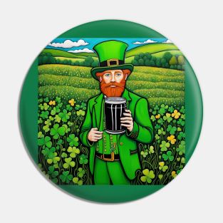 Folk Art Leprechaun Pin