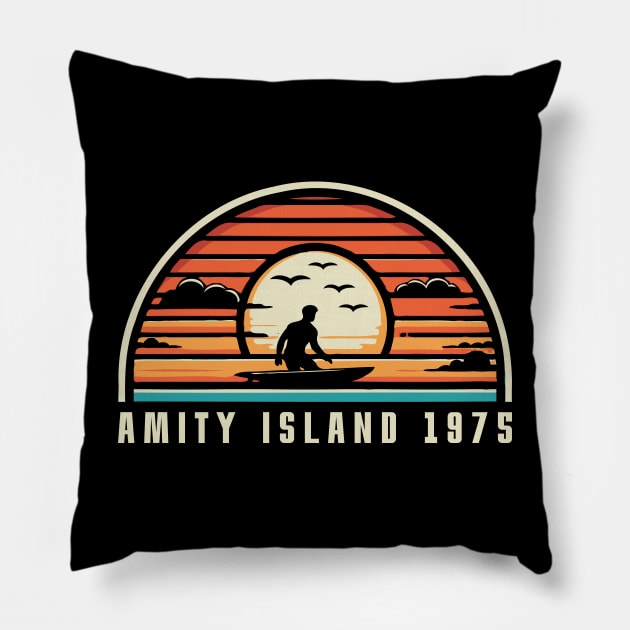 Amity Island 1975 Pillow by Trendsdk