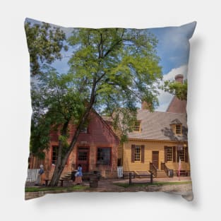 Typical Street in Colonial Williamsburg, Virginia Pillow