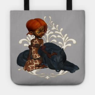 Cute fairy with wolf Tote