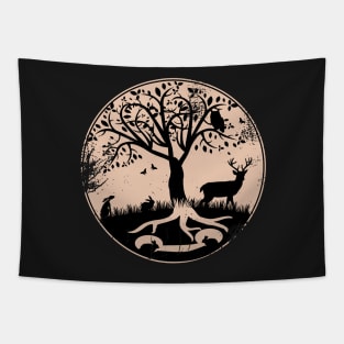 Woodland Animals, Tree of life Tapestry