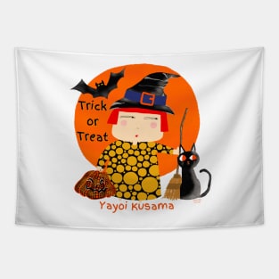 Halloween with Yayoi Kusama and her pumpkin Tapestry