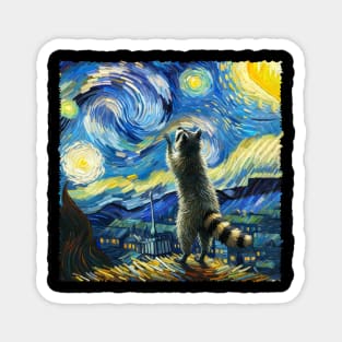 Galactic Guardian Raccoons Discover UFO Magic in Every Tee Magnet