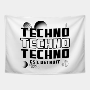 TECHNO TECHNO TECHNO (black) Tapestry