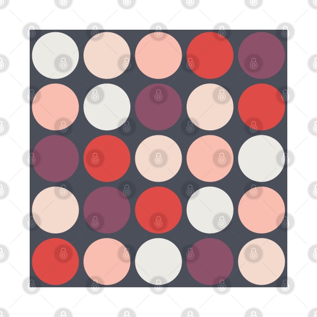 Colorful Polka Dots pattern on Dark Background by kallyfactory