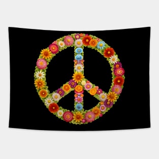 Flower Peace Sign Colorful Cool Tapestry