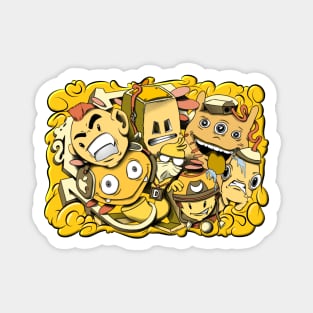 Yellow graffiti cartoon characters Magnet