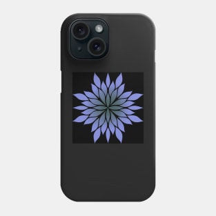 Lilac  floral symmetrical pattern with black background Phone Case