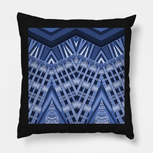 Blue Stripy Chevrons Pillow