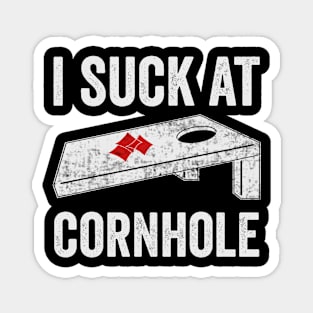 I Suck At Cornhole Funny Corn Hole Player Magnet