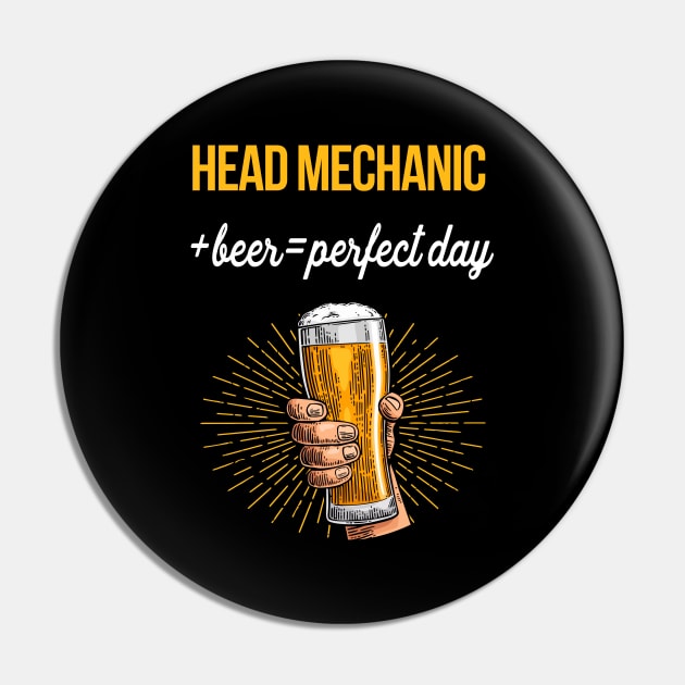 Head Mechanic Beer T-Shirt Head Mechanic Funny Gift Item Pin by Bushf