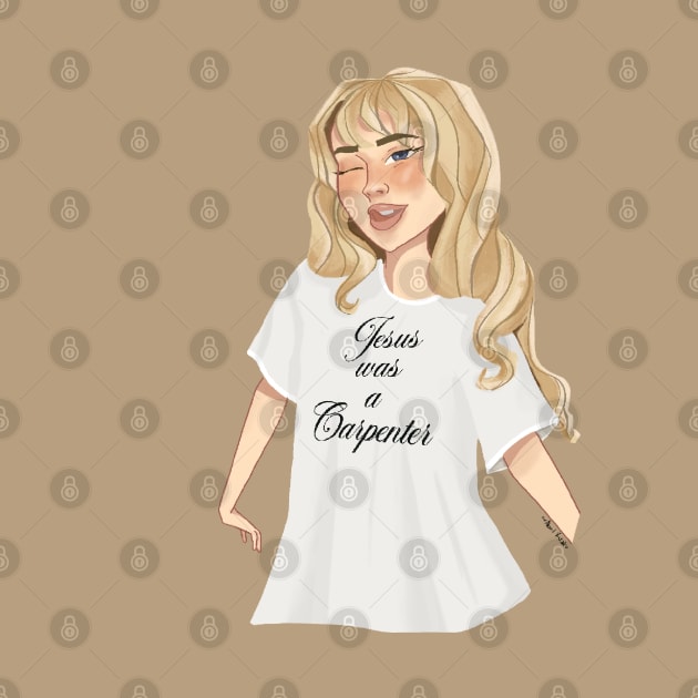 Sabrina with Jesus was a carpenter shirt by Abril Victal