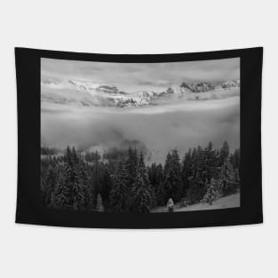 Looking out over a sea of clouds Tapestry