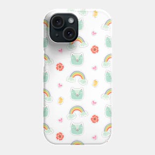 Cartoon Cat Rainbow Pattern Phone Case