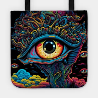 Trippy Psychedelic Pop Art Eyeball Tote