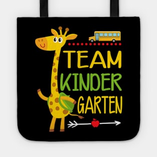 Team Kinder Garten Giraffe School Bus Kid Gift Tote