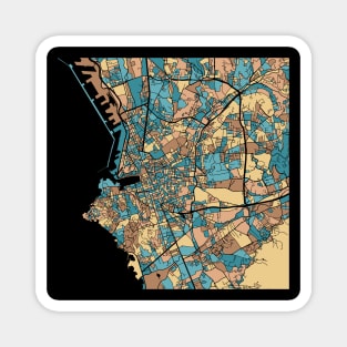 Marseille Map Pattern in Mid Century Pastel Magnet